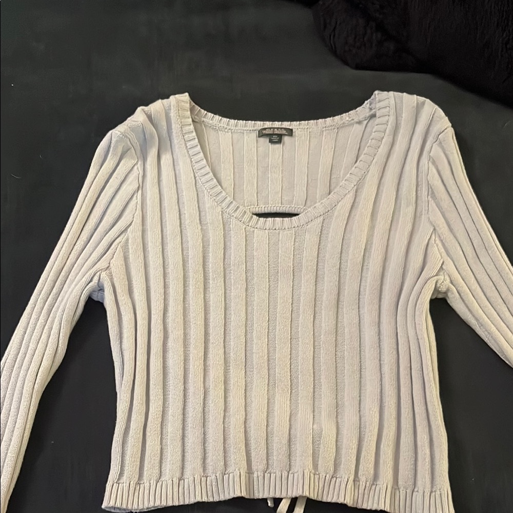 Wild Fable Blue Ribbed Backless Sweater